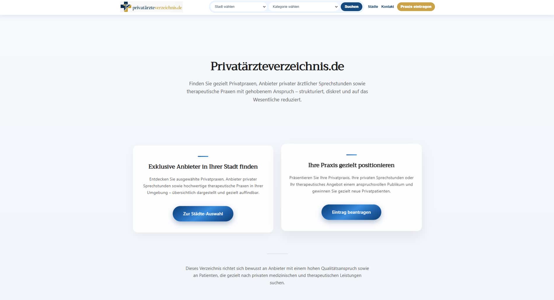 Screenshot der Referenz Privatärzteverzeichnis.de